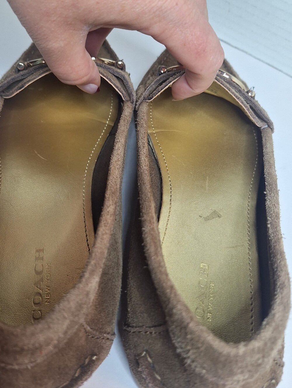 Coach Fortunata Moccasin Loafers Womens Size 8B Brown Suede Driver Flats Slip On - Picture 8 of 11